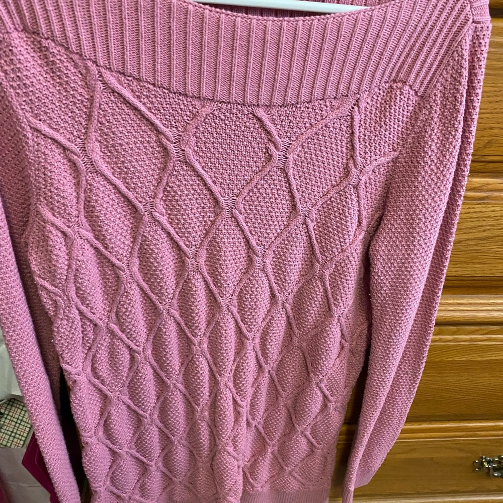 Pink Cable Knit Sweater